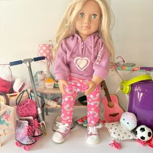 Our Generation Doll Clothes Shoes Accessories Lot Blonde Hair Blue Eyes